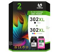 302XL Ink Cartridges Black & Colour Multipack - High Yield Replacement for HP 302 Ink - Compatible with DeskJet 3630 2130, Envy 4520, OfficeJet 3830 4650 Series Printers (2 Pack)