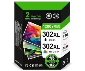 302XL Ink Cartridges Combo Pack, Replacement for HP 302 Ink Cartridges Black and Colour Original, Printer Ink 302 XL High Yeild for OfficeJet 3831 5232 4650 4658 DeskJet 3630 3636 3639 Envy 4524 4527