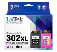 LxTek 302XL Ink Cartridges Replacement for HP 302XL for DeskJet 1110 2130 2134 3630 3632 3634 Envy 4520 4521 4522 4523 4524 Officejet 3830 3834 4650 4651 4652 4654 (Black Colour, 2-Pack)