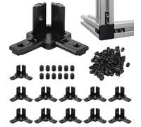3030 Corner Brackets, 12-Piece Set, Zinc Alloy 3-Way Connectors With Screws For Aluminum Profiles, Great For 3D Printer Frame Construction And Furniture