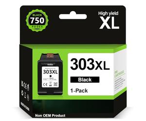 303XL High Yield Ink Cartridge Black- 750 Pages, Replacement for HP 303 Black Ink Cartridges Original, 303 Ink Cartridges, Printer Ink 303 XL for Envy Photo 7134 7830 6232 6230 7130 6220 6234 TANGO X