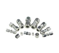 304 Compression Ferrule Pipe Fitting 6mm 8 10 12mm Conversion Adapter 1/4 1/2 Tube Stainless Steel Coupler Connector(PU,18mm OD Tube)