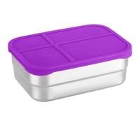 304 Grade Stainless Steel 720ML Lunch Container with Compression Silicone Lid for Reliable Sealing and Long-Term Use (Purple)