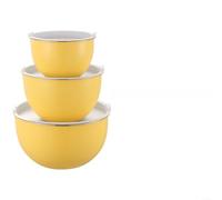 304 Grade Stainless Steel Mixing Bowls With Lids Supporting Common Kitchen Activities Like Mixing Whisking Prepping And Storing(3 Yellow Lid)