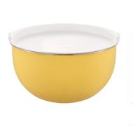 304 Grade Stainless Steel Mixing Bowls With Lids Supporting Common Kitchen Activities Like Mixing Whisking Prepping And Storing(24CM Yellow Lid)