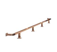 304 inless Steel Bar Foot Rail Kit Satin h Square Tube Under Counter Flat Rest Commercial Home Use Brass 1.0M/3.28FT Inllat