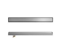 304 inless Steel Linear Shower Drain - Brushed Silver Tile Drain with Panel for Bathroom & Balcony - 100cm Side Outlet Floor Trench Drain