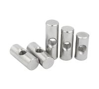304 M4 M5 M6 M8Stainless Steel Barrel Bolts Cylindrical Pin Dowel Cross Hole Hammer Embedded Nut for Wood Furniture Accessories(M4x25 OD 6mm (5pcs))