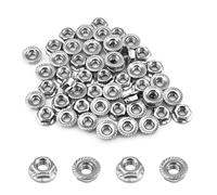 304 Metric Hexagon Flange Nuts M3 M4 M5 M6 M8 M10 M12 Stainless Steel Pinking Automatic locking nut DIN6923 Serrated Spinlock(M4-20Pcs)