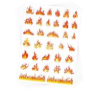304 Pcs Flame Fire Stickers Hot Fire Fire Decals Decoration Waterproof Fire Decals Decoration Vinyl Art Decor for School Office Classroom Party Favor