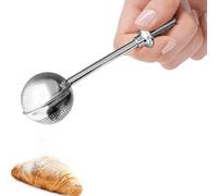 304 Silver Stainless Steel Flour Powder Filter Spoon, Shaker Duster Sifter Baker Dusting Wand for Sugar Flour Spices, Flour Sugar Powder Spoon Kitchen Tools Baking Sifters Baking Tools
