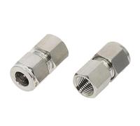 304 SS Stainless Steel Pipe Connector 6-12mm OD to 1/8" 1/4" 3/8" 1/2" M14 M20 Female Thread Double Ferrule Tube Fittings(10mm OD Pipe,3/8")