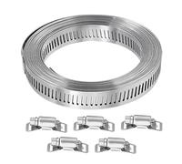 304 Stainless 12.7MM Width Garden Water Pipe Adjustable Hose Clamps DIY Screw Band with Fasteners Worm Gear Clip(5M - 20 Snap)