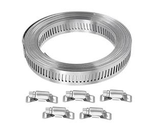 304 Stainless 12.7MM Width Garden Water Pipe Adjustable Hose Clamps DIY Screw Band with Fasteners Worm Gear Clip(10M - 30 Snap)