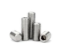304 Stainless 12.9 Steel DIN913 Fine Thread Hex Hexagon Socket Flat Grub Headless Bolt Set Screw M4 M5 M6 M7 M8 M9 M10 M12(304 stainless,10pcs M6x0.75x12)