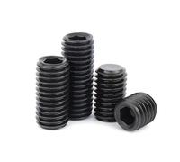 304 Stainless 12.9 Steel DIN913 Fine Thread Hex Hexagon Socket Flat Grub Headless Bolt Set Screw M4 M5 M6 M7 M8 M9 M10 M12(12.9 steel,25pcs M4x0.5x6)