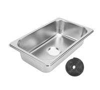304 Stainless Kitchen Sink with 40mm Round Recessed Waste Outlet - Rectangular Hand Wash Basin for RV, Camper, Trailer, Caravan and Bar
