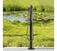 304 Stainless Outdoor Vertical Garden Water Column with Faucet, Freestanding Hose Stand, Outdoor Antifreeze Faucet Water, for Irrigation Washing(Black A,95cm/37.4in)