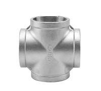 304 Stainless Steel 1/4" 3/8" 1/2" 3/4" 1" 1-1/4" 1-1/2" 2" Female Male BSP Thread Pipe Fitting 4 Way Equal Cross Pipe Fittings(Female 1-1/4")
