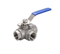 304 Stainless Steel 1/4 3/8 1/2 3/4 1" 2" Full Port T/L-Port 3 Way Ball Valve Connector Adapter(3/8")