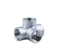 304 Stainless Steel 1/4“ 3/8” 1/2" 3/4" 1" Female BSP Thread Pipe Fitting 4 Way Equal Cross Connector SS304 Cheerfully(1 Inch)
