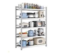 304 Stainless Steel 5 Tier Kitchen Shelf Adjustable Corner Sto Rack Multifunctal Narrow for Ga Office & Boohelf (120x30x180cm)