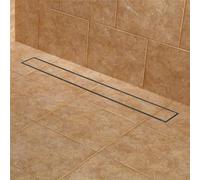 304 Stainless Steel 60cm Tile Insert Rectangular Linear Anti-Odor Floor Drain Bathroom Hardware Invisible Shower,Polished,1PC