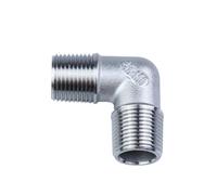 304 Stainless Steel 90 Degree Elbow Pipe Fitting Connector Adapter Coupler - BSPT Male Thread - 1/4" to 1-1/2" Sizes(1inch-3/4inch)