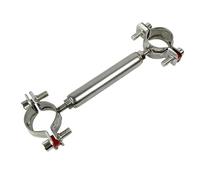304 Stainless Steel Adjustable Double End Tube Pipe Clamp Bracket Support Clip Fit Pipe Fitting Connector Adapter Coupling(Length 110-200mm,42-45mm)