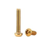 304 Stainless Steel Anti-Theft Six Lobe Button Head Bolt | 2pcs M5/M6 titanium gold security bolts for motorcycle modification use(M6x35mm(2pcs))