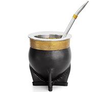 304 Stainless Steel Argentina Yerba Mate Cup With Straw Tea Gourd Mug One Bombilla Mate (Straw) a Cleaning Brush (Black)