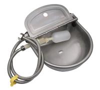 304 Stainless Steel Automatic Livestock Drinking Bowl with Float Valve and 80cm Water Hose for Farm Garden Yard Labor Saving Easy to Clean Suitable Horses Goats Dogs Chickens Sheep