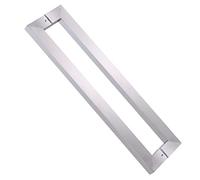 304 Stainless Steel Back To Back Door Handle,Rectangle Square Bar Flat Shape Modern Entrance Modern Door Handle Pull Shower Glass Sliding Barn Door Interior Ext,Silver-L:80Cm(31.4In)/76.2Cm