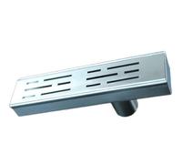 304 Stainless Steel Balcony Small Drain System Kit, U-shaped Ditch Drainage Channel Grate, Courtyard Metal Floor Trench With Caps For Sidewalk(B/9.8X2.8X2IN)