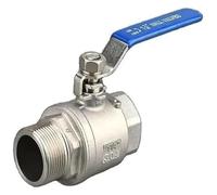 304 Stainless Steel Ball Valve, 1/4" 3/8" 1/2" 3/4" 1" 1-1/4" 1-1/2" 2" Male to Female Threaded 2-Piece Water Pipe Valve Switch, 1pcs(2")