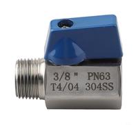 304 Stainless Steel Ball Valve with Male/Female Thread Connections, Fixed For Structural Form, Bidirectional Flow Control for Air, Gas, Liquid, and Steam(3/8)