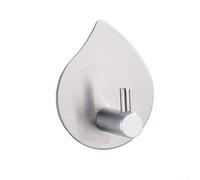 304 Stainless Steel Bathroom Hook, Wall Mounted with Water Drop Form, Punch Application for Secure Placement on Tiles, Glass, and Metal Walls (C)
