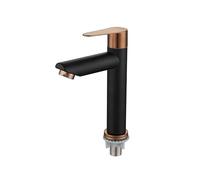 304 Stainless Steel Bathroom Sink Faucet, Single Cold Water Tap, Deck-Mounted Kitchen Sink Mixer, Black & Rose Gold Finish, & Stylish Design