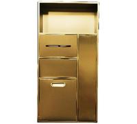304 Stainless Steel Bathroom Storage Cabinet Hidden Trash Can with Toilet Roll Holder & Brush Rack Stylish Organizer for Bedroom Office & Kitchen Gold Finish40x86x14cm/15.74x33.85x5.51in