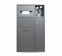 304 Stainless Steel Bathroom with Trash Can & Diaper Holder - Multifunctional Built-In Waste Cabinet, Gray Space-Saving nizer for Modern Bathrooms, Stylish & Durable Design
