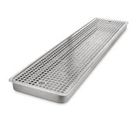304 Stainless Steel Beer Drip Tray, Surface Mount, No Drain，50cm | Removable louvered strainer catches drips for kegerators, home bars, coffee stations and countertops.