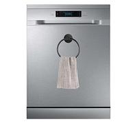 304 Stainless Steel Black Magnetic Towel Ring for Refrigerator, Dishwasher, Laundry Washing Machine, Stove and Etc