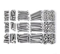 304 Stainless Steel Bolt Nut Washer Kit 416pcs Hex Bolts Flat Washers Spring Washers M5 M6 M8 for Test Fixture Construction and Metrology