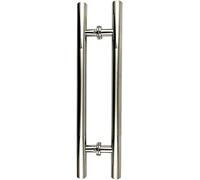 304 Stainless Steel Brushed Round Tube Door Handle Glass Door Push-Pull Handle(L80/Hole spacing60CM)