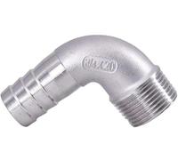 304 Stainless Steel BSP Male Hose Barb Elbow, 90 Deg Pipe Fitting for Plumbing, Water line and Hose setups(1-1/4 BSP to 32mm)