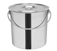 304 Stainless Steel Bucket with Lid - Stainless Steel Handled Pail Bucket High Polished Stainless Steel Wine Ice Bucket Kitchen Bin Food Bucket Water Bucket with Handle for Commercial Home Use (21L)