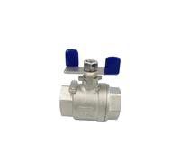 304 Stainless Steel Butterfly Handle Two-Piece Ball Valve Butterfly Handle Ball Valve 4 Points(DN8,316)