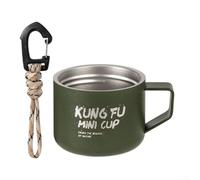 304 Stainless Steel Camping Cup,100Ml Lightweight Tumbler For Outdoor Adventures, Hiking, Road Trips - Black/Khaki/Army Green(Army Green)