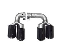 304 Stainless Steel Car Exhaust Tip For For Cayenne Hybrid Petrol 2018 2019 2020 System Pipe Muffler Car Outlet Exhaust Pipe(Black Hybrid)