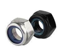 304 Stainless Steel Carbon Hex Nylon Insert Lock Nut Self-Locking Nuts(8-32(20pcs),Black Zinc)